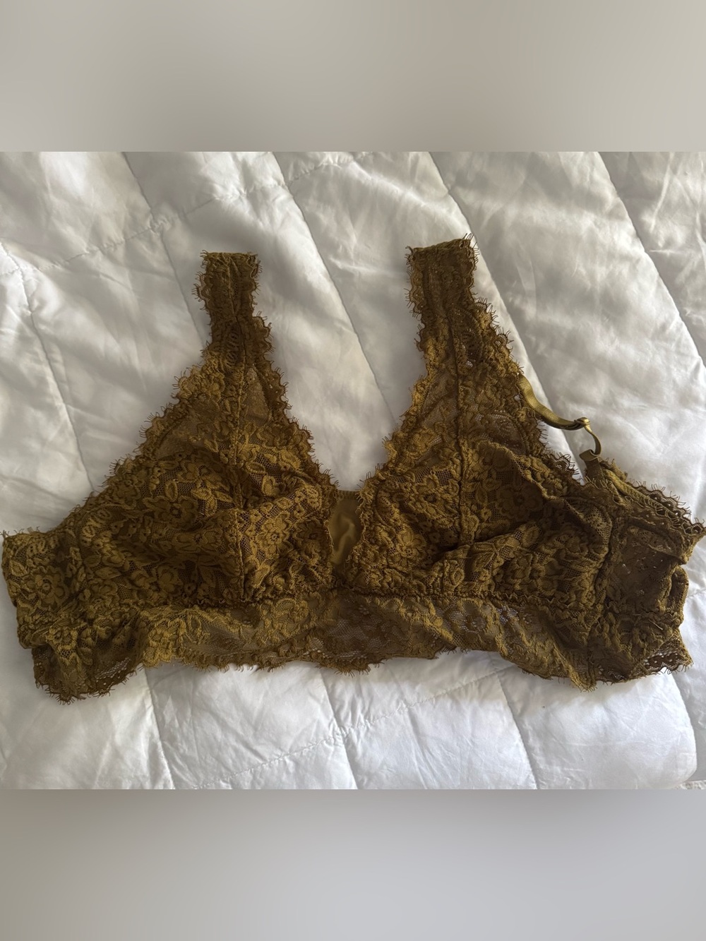 Aerie Lace Bralette in Olive Green Medium